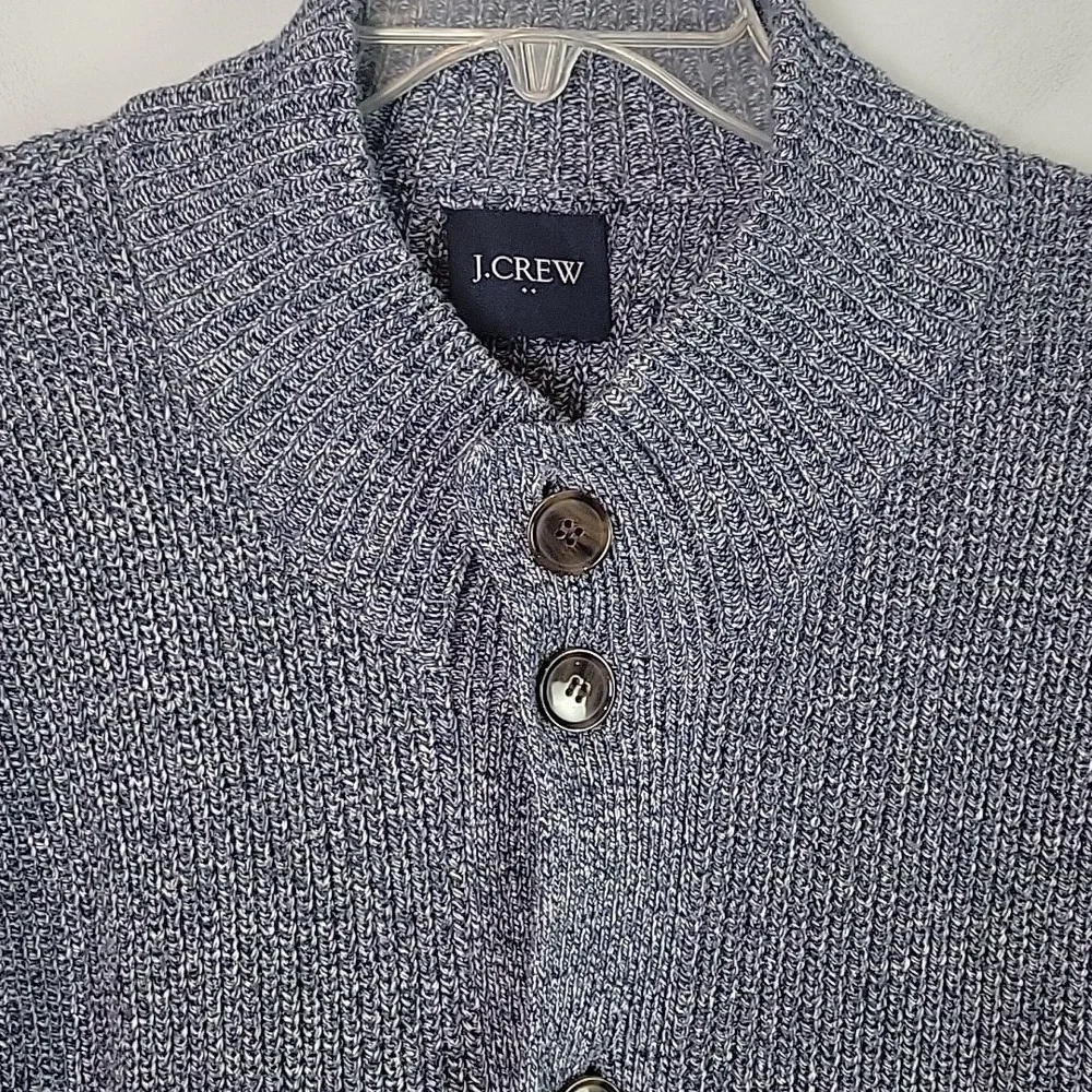 J. Crew Blue All Cotton Cardigan Sweater Mens Size Large AC835